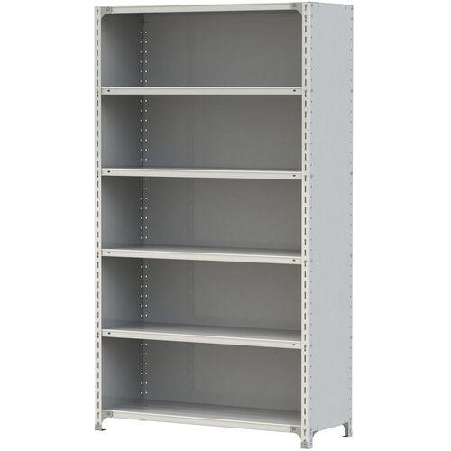 ■ヤマテック ボルト式軽量ラック 3方パネル付 120kg/段 W1200×D450×H2100mm 天地6段 ホワイトグレー〔品番:1.2S7445P6W〕【3217374:0】[送料別途見積り][法人・事業所限定][直送][店頭受取不可]