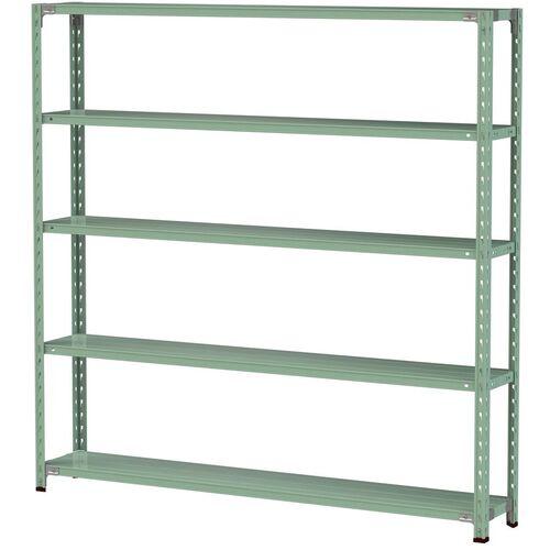 ■ヤマテック ボルトレス軽量ラック(150kg/段) W1800×D300×H1800mm(天地5段)ライトグリーン〔品番:1.5S66305G〕【3217446:0】[法人・事業所限定][直送元][店頭受取不可]