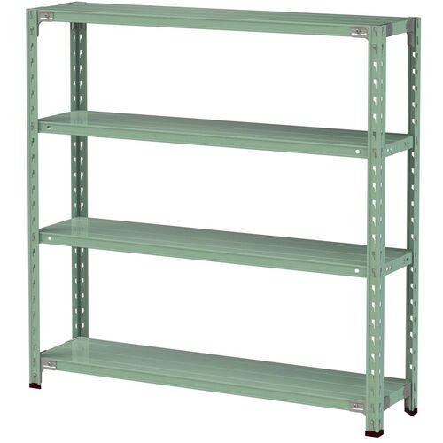 ■ヤマテック ボルトレス軽量ラック(150kg/段) W1200&times;D300&times;H1200mm(天地4段)ライトグリーン〔品番:1.5S44304G〕【3218932:0】[法人・事業所限定][直送元][店頭受取不可]｜ホームセンターバロー　店