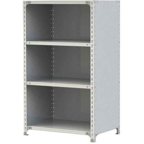 ■ヤマテック ボルト式軽量ラック 3方パネル付 120kg/段 W900×D600×H1500mm 天地4段 ホワイトグレー〔品番:1.2S5360P4W〕【3218938:0】[送料別途見積り][法人・事業所限定][直送][店頭受取不可]