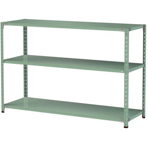 ■ヤマテック ボルトレス軽量ラック(150kg/段) W1800×D600×H1200mm(天地3段)ライトグリーン〔品番:1.5S46603G〕【3218960:0】[法人・事業所限定][直送元][店頭受取不可]