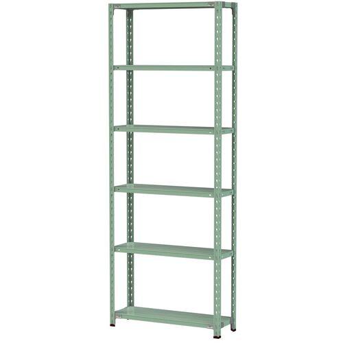 ■ヤマテック ボルトレス軽量ラック(150kg/段) W900&times;D300&times;H2400mm(天地6段)ライトグリーン〔品番:1.5S83306G〕【3218980:0】[法人・事業所限定][直送元][店頭受取不可]｜ホームセンターバロー　店