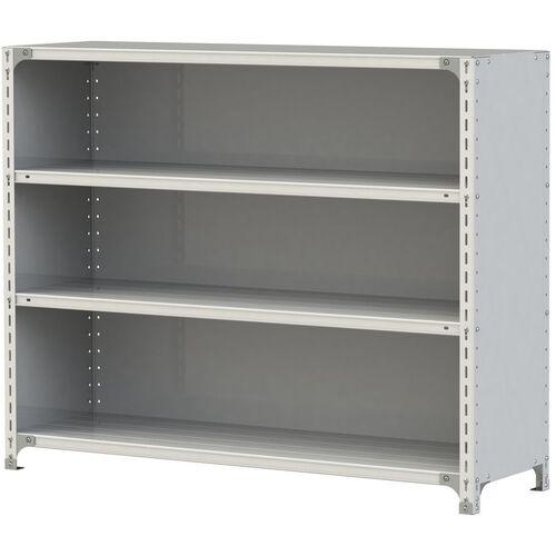 ■ヤマテック ボルト式軽量ラック 3方パネル付 120kg/段 W1500&times;D450&times;H1200mm 天地4段 ホワイトグレー〔品番:1.2S4545P4W〕【3219022:0】[送料別途見積り][法人・事業所限定][直送][店頭受取不可]｜ホームセンターバロー　店