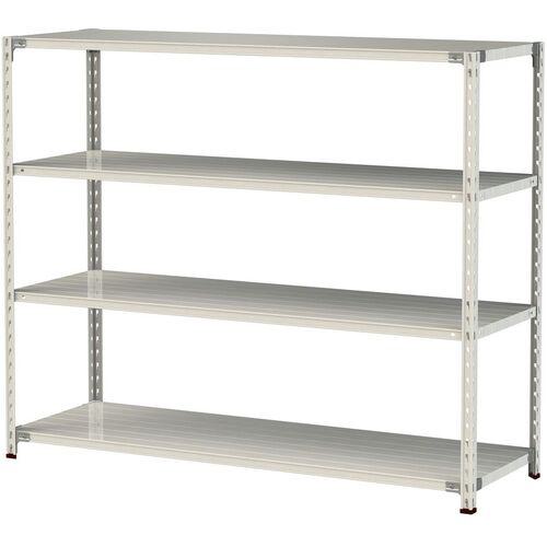 ■ヤマテック ボルトレス軽量ラック(150kg/段) W1800×D600×H1500mm(天地4段)ホワイトグレー〔品番:1.5S56604W〕【3220524:0】[法人・事業所限定][直送元][店頭受取不可]