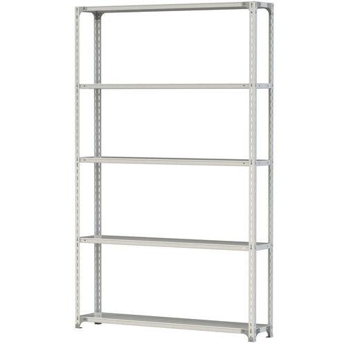 ■ヤマテック ボルト式軽量ラック 120kg/段 W1500&times;D300&times;H2400mm 天地5段 ホワイトグレー〔品番:1.2S85305W〕【3220558:0】[法人・事業所限定][直送元][店頭受取不可]｜ホームセンターバロー　店