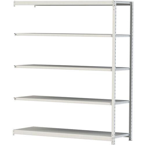 ■ヤマテック ボルトレス軽中量ラック(200kg/段) W1800×D600×H2100mm(天地5段)ホワイトグレー 連結〔品番:2S76605WR〕【3220589:0】[法人・事業所限定][直送元][店頭受取不可]