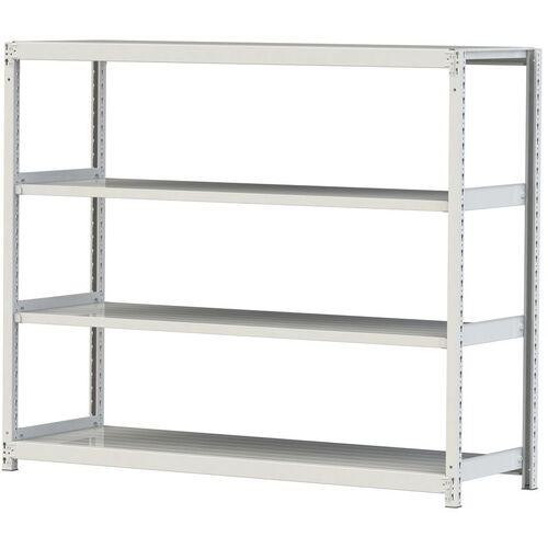 ■ヤマテック ボルトレス軽中量ラック(200kg/段) W1800×D600×H1500mm(天地4段)ホワイトグレー 単体〔品番:2S56604W〕【3220595:0】[法人・事業所限定][直送元][店頭受取不可]