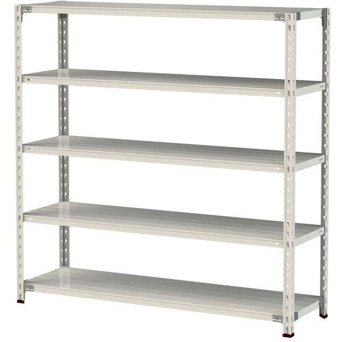■ヤマテック ボルトレス軽量ラック(150kg/段) W1500×D450×H1500mm(天地5段)ホワイトグレー〔品番:1.5S55455W〕【3220606:0】[法人・事業所限定][直送元][店頭受取不可]