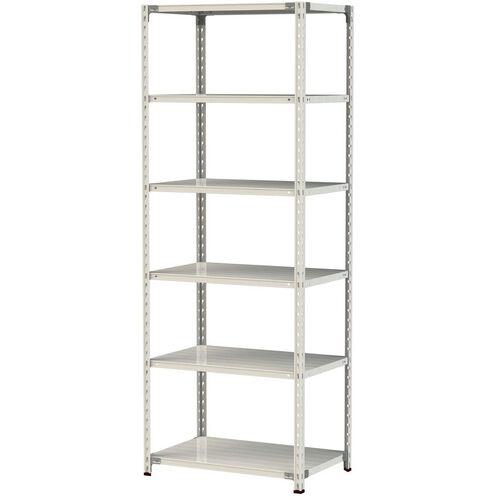 ■ヤマテック ボルトレス軽量ラック(150kg/段) W900×D600×H2400mm(天地6段)ホワイトグレー〔品番:1.5S83606W〕【3220609:0】[法人・事業所限定][直送元][店頭受取不可]