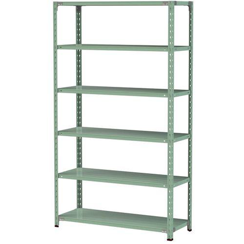 ■ヤマテック ボルトレス軽量ラック(150kg/段) W1200×D450×H2100mm(天地6段)ライトグリーン〔品番:1.5S74456G〕【3220612:0】[法人・事業所限定][直送元][店頭受取不可]