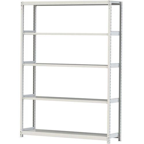 ■ヤマテック ボルトレス軽中量ラック(200kg/段) W1800×D450×H2400mm(天地5段)ホワイトグレー 単体〔品番:2S86455W〕【3222089:0】[法人・事業所限定][直送元][店頭受取不可]