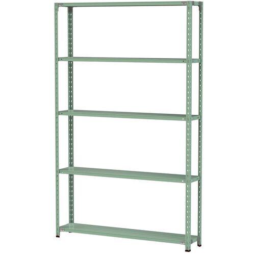 ■ヤマテック ボルトレス軽量ラック(150kg/段) W1500&times;D300&times;H2400mm(天地5段)ライトグリーン〔品番:1.5S85305G〕【3222123:0】[法人・事業所限定][直送元][店頭受取不可]｜ホームセンターバロー　店