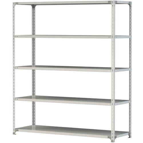 ■ヤマテック ボルト式軽量ラック 120kg/段 W1800×D600×H2100mm 天地5段 ホワイトグレー〔品番:1.2S76605W〕【3222136:0】[法人・事業所限定][直送元][店頭受取不可]