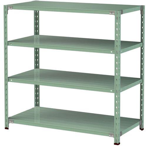 ■ヤマテック ボルトレス軽量ラック(150kg/段) W1200×D600×H1200mm(天地4段)ライトグリーン〔品番:1.5S44604G〕【3222156:0】[法人・事業所限定][直送元][店頭受取不可]