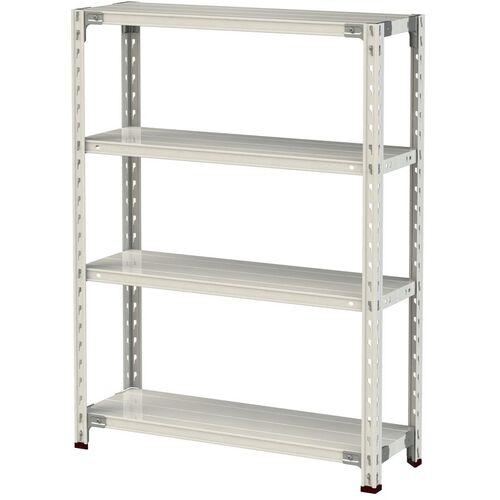 ■ヤマテック ボルトレス軽量ラック(150kg/段) W900×D300×H1200mm(天地4段)ホワイトグレー〔品番:1.5S43304W〕【3222164:0】[法人・事業所限定][直送元][店頭受取不可]