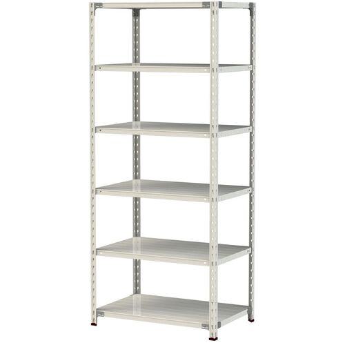 ■ヤマテック ボルトレス軽量ラック(150kg/段) W900×D600×H2100mm(天地6段)ホワイトグレー〔品番:1.5S73606W〕【3222176:0】[法人・事業所限定][直送元][店頭受取不可]