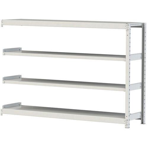 ■ヤマテック ボルトレス軽中量ラック(200kg/段) W1800×D450×H1200mm(天地4段)ホワイトグレー 連結〔品番:2S46454WR〕【3222189:0】[法人・事業所限定][直送元][店頭受取不可]