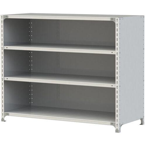 ■ヤマテック ボルト式軽量ラック 3方パネル付 120kg/段 W1500&times;D600&times;H1200mm 天地4段 ホワイトグレー〔品番:1.2S4560P4W〕【3222193:0】[送料別途見積り][法人・事業所限定][直送][店頭受取不可]｜ホームセンターバロー　店