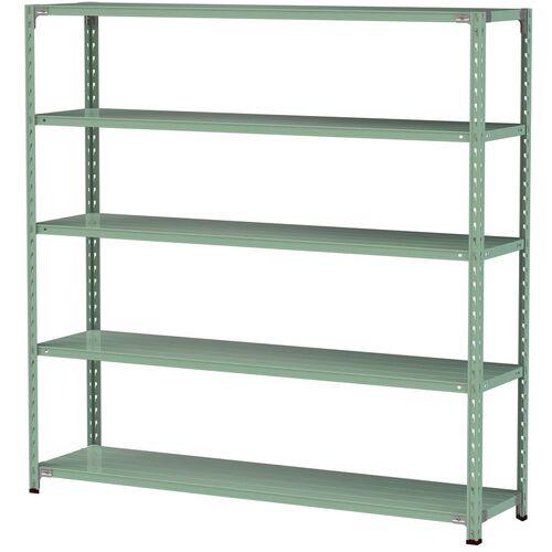 ■ヤマテック ボルトレス軽量ラック(150kg/段) W1800×D450×H1800mm(天地5段)ライトグリーン〔品番:1.5S66455G〕【3223670:0】[法人・事業所限定][直送元][店頭受取不可]