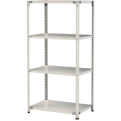 ■ヤマテック ボルトレス軽量ラック(150kg/段) W900&times;D600&times;H1800mm(天地4段)ホワイトグレー〔品番:1.5S63604W〕【3223683:0】[法人・事業所限定][直送元][店頭受取不可]｜ホームセンターバロー　店