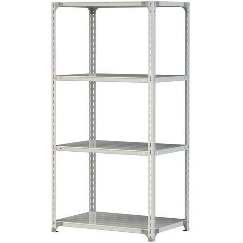 ■ヤマテック ボルト式軽量ラック 120kg/段 W900&times;D600&times;H1800mm 天地4段 ホワイトグレー〔品番:1.2S63604W〕【3223710:0】[法人・事業所限定][直送元][店頭受取不可]｜ホームセンターバロー　店