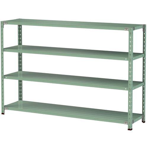 ■ヤマテック ボルトレス軽量ラック(150kg/段) W1800×D450×H1200mm(天地4段)ライトグリーン〔品番:1.5S46454G〕【3225296:0】[法人・事業所限定][直送元][店頭受取不可]