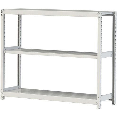 ■ヤマテック ボルトレス軽中量ラック(200kg/段) W1500×D450×H1200mm(天地3段)ホワイトグレー 単体〔品番:2S45453W〕【3225303:0】[法人・事業所限定][直送元][店頭受取不可]
