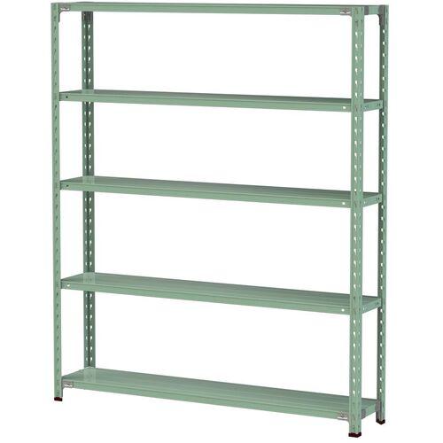 ■ヤマテック ボルトレス軽量ラック(150kg/段) W1500&times;D300&times;H1800mm(天地5段)ライトグリーン〔品番:1.5S65305G〕【3225314:0】[法人・事業所限定][直送元][店頭受取不可]｜ホームセンターバロー　店