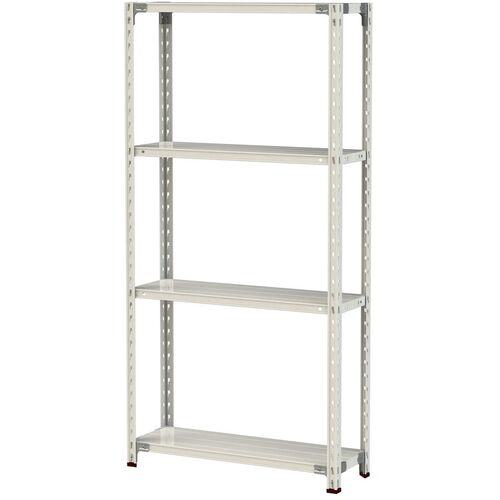 ■ヤマテック ボルトレス軽量ラック(150kg/段) W900×D300×H1800mm(天地4段)ホワイトグレー〔品番:1.5S63304W〕【3225333:0】[法人・事業所限定][直送元][店頭受取不可]