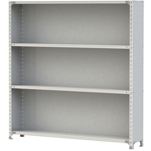 ■ヤマテック ボルト式軽量ラック 3方パネル付 120kg/段 W1800&times;D300&times;H1800mm 天地4段 ホワイトグレー〔品番:1.2S6630P4W〕【3225336:0】[送料別途見積り][法人・事業所限定][直送][店頭受取不可]｜ホームセンターバロー　店