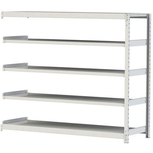 ■ヤマテック ボルトレス軽中量ラック(200kg/段) W1800×D600×H1500mm(天地5段)ホワイトグレー 連結〔品番:2S56605WR〕【3225341:0】[法人・事業所限定][直送元][店頭受取不可]