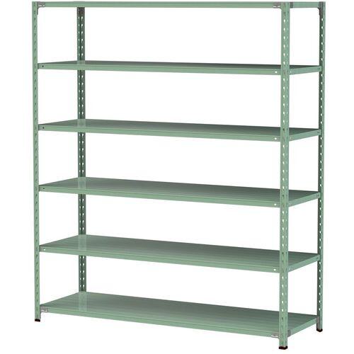 ■ヤマテック ボルトレス軽量ラック(150kg/段) W1800&times;D600&times;H2100mm(天地6段)ライトグリーン〔品番:1.5S76606G〕【3225357:0】[法人・事業所限定][直送元][店頭受取不可]｜ホームセンターバロー　店