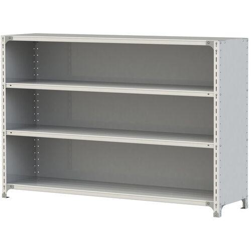■ヤマテック ボルト式軽量ラック 3方パネル付 120kg/段 W1800×D450×H1200mm 天地4段 ホワイトグレー〔品番:1.2S4645P4W〕【3226847:0】[送料別途見積り][法人・事業所限定][直送][店頭受取不可]