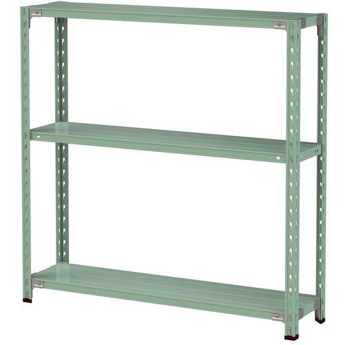 ■ヤマテック ボルトレス軽量ラック(150kg/段) W1200&times;D300&times;H1200mm(天地3段)ライトグリーン〔品番:1.5S44303G〕【3226854:0】[法人・事業所限定][直送元][店頭受取不可]｜ホームセンターバロー　店