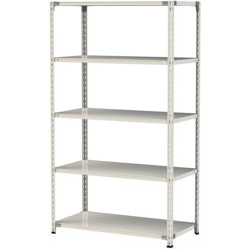 ■ヤマテック ボルトレス軽量ラック(150kg/段) W1200&times;D600&times;H2100mm(天地5段)ホワイトグレー〔品番:1.5S74605W〕【3226857:0】[法人・事業所限定][直送元][店頭受取不可]｜ホームセンターバロー　店