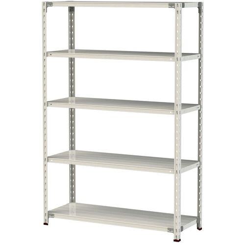 ■ヤマテック ボルトレス軽量ラック(150kg/段) W1200×D450×H1800mm(天地5段)ホワイトグレー〔品番:1.5S64455W〕【3226864:0】[法人・事業所限定][直送元][店頭受取不可]