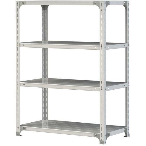 ■ヤマテック ボルト式軽量ラック 120kg/段 W900&times;D450&times;H1200mm 天地4段 ホワイトグレー〔品番:1.2S43454W〕【3226869:0】[法人・事業所限定][直送元][店頭受取不可]｜ホームセンターバロー　店