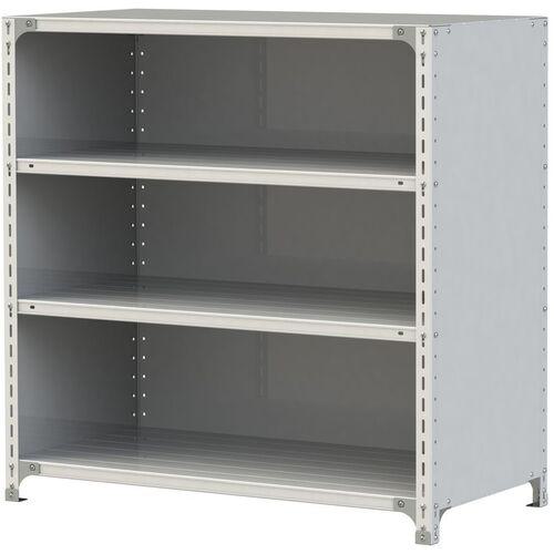 ■ヤマテック ボルト式軽量ラック 3方パネル付 120kg/段 W1200×D600×H1200mm 天地4段 ホワイトグレー〔品番:1.2S4460P4W〕【3226872:0】[送料別途見積り][法人・事業所限定][直送][店頭受取不可]