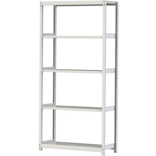 ■ヤマテック ボルトレス軽中量ラック(200kg/段) W1200&times;D450&times;H2400mm(天地5段)ホワイトグレー 単体〔品番:2S84455W〕【3226877:0】[法人・事業所限定][直送元][店頭受取不可]｜ホームセンターバロー　店