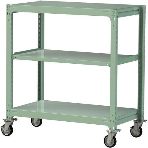 ■ヤマテック 中量ラック移動式 150kg/段 W1200×D700×H1377mm 天地3段 ライトグリーン〔品番:3SC44703GRF〕【3226909:0】[送料別途見積り][法人・事業所限定][直送][店頭受取不可]