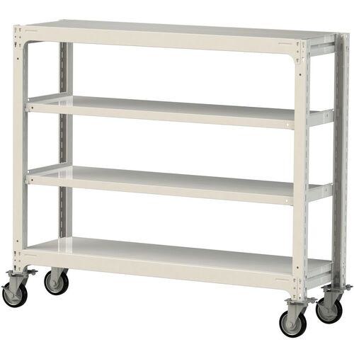 ■ヤマテック 中量ラック移動式 150kg/段 W1500&times;D480&times;H1377mm 天地4段 ホワイトグレー〔品番:3SC45484WRF〕【3226922:0】[送料別途見積り][法人・事業所限定][直送][店頭受取不可]｜ホームセンターバロー　店