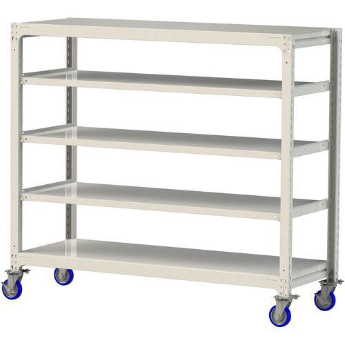 ■ヤマテック 中量ラック移動式 150kg/段 W1800×D700×H1677mm 天地5段 ホワイトグレー〔品番:3SC56705WUF〕【3228410:0】[送料別途見積り][法人・事業所限定][直送][店頭受取不可]