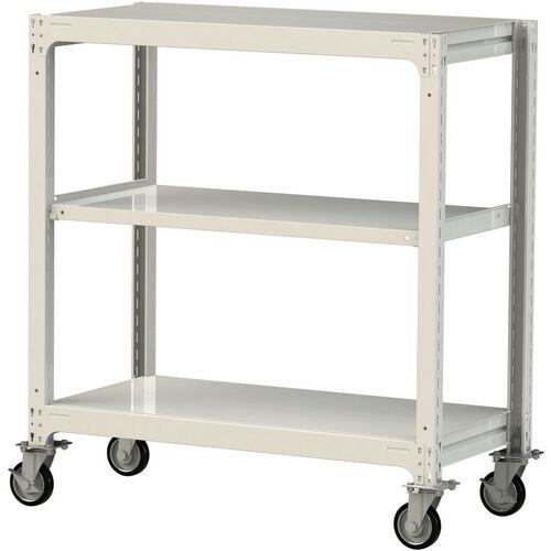 ■ヤマテック 中量ラック移動式 150kg/段 W1200&times;D620&times;H1377mm 天地3段 ホワイトグレー〔品番:3SC44623WRF〕【3228426:0】[送料別途見積り][法人・事業所限定][直送][店頭受取不可]｜ホームセンターバロー　店