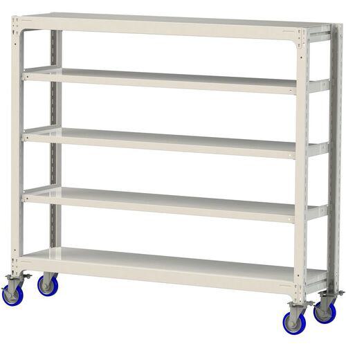 ■ヤマテック 中量ラック移動式 150kg/段 W1800&times;D480&times;H1677mm 天地5段 ホワイトグレー〔品番:3SC56485WUF〕【3228437:0】[送料別途見積り][法人・事業所限定][直送][店頭受取不可]｜ホームセンターバロー　店