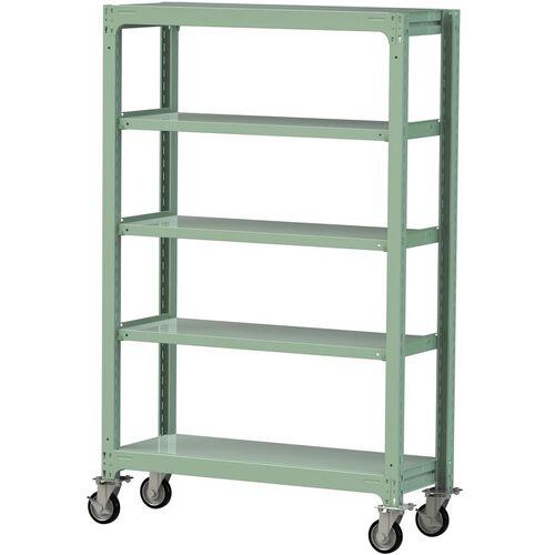 ■ヤマテック 中量ラック移動式 150kg/段 W1200&times;D480&times;H1977mm 天地5段 ライトグリーン〔品番:3SC64485GRF〕【3228450:0】[送料別途見積り][法人・事業所限定][直送][店頭受取不可]｜ホームセンターバロー　店