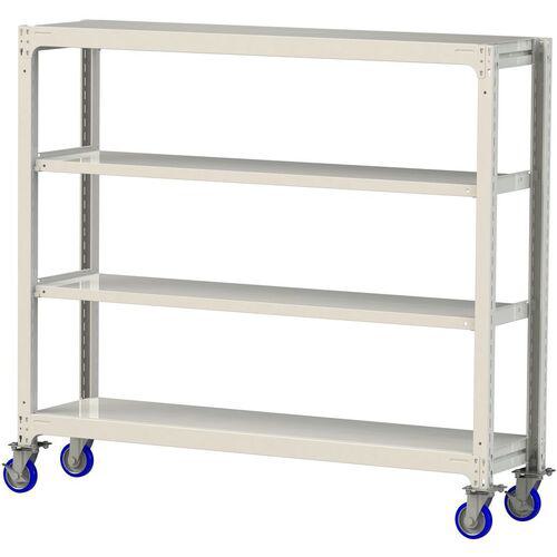 ■ヤマテック 中量ラック移動式 150kg/段 W1800&times;D480&times;H1677mm 天地4段 ホワイトグレー〔品番:3SC56484WUF〕【3228457:0】[送料別途見積り][法人・事業所限定][直送][店頭受取不可]｜ホームセンターバロー　店