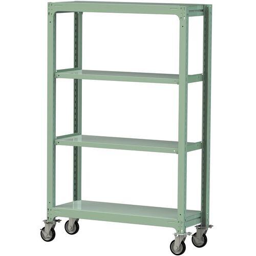 ■ヤマテック 中量ラック移動式 150kg/段 W1200&times;D480&times;H1977mm 天地4段 ライトグリーン〔品番:3SC64484GRF〕【3228471:0】[送料別途見積り][法人・事業所限定][直送][店頭受取不可]｜ホームセンターバロー　店