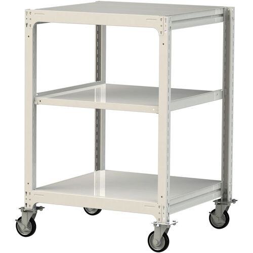 ■ヤマテック 中量ラック移動式 150kg/段 W900&times;D910&times;H1377mm 天地3段 ホワイトグレー〔品番:3SC43913WRF〕【3228475:0】[送料別途見積り][法人・事業所限定][直送][店頭受取不可]｜ホームセンターバロー　店