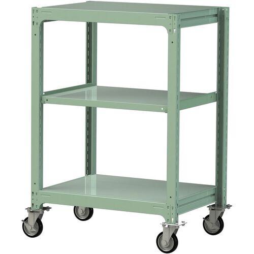 ■ヤマテック 中量ラック移動式 150kg/段 W900&times;D700&times;H1377mm 天地3段 ライトグリーン〔品番:3SC43703GRF〕【3228477:0】[送料別途見積り][法人・事業所限定][直送][店頭受取不可]｜ホームセンターバロー　店