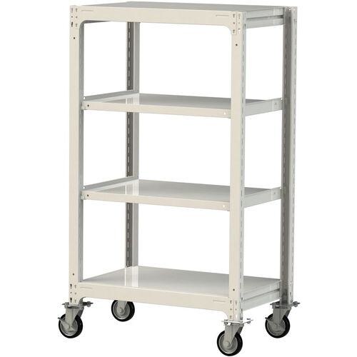 ■ヤマテック 中量ラック移動式 150kg/段 W900×D620×H1677mm 天地4段 ホワイトグレー〔品番:3SC53624WRF〕【3228478:0】[送料別途見積り][法人・事業所限定][直送][店頭受取不可]